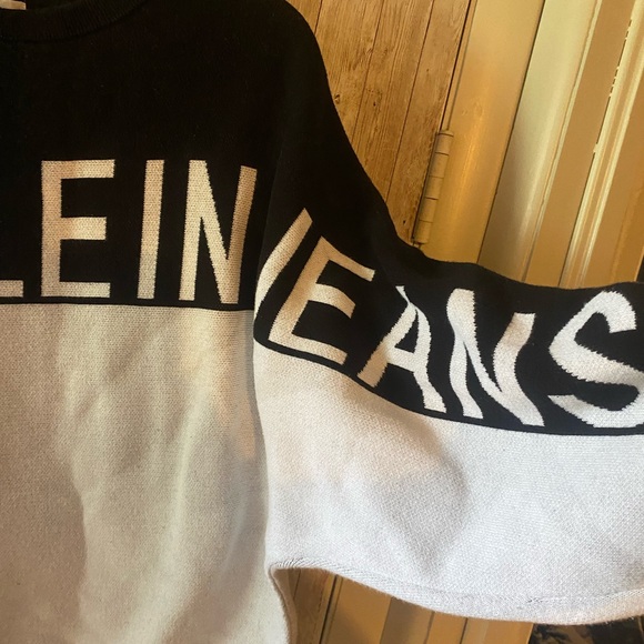 Calvin Klein jeans logo spell out sweater black / white size medium 100 % cotton - Picture 3 of 7